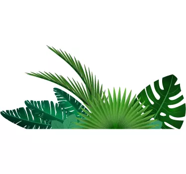 Tropical leaves plant wall sticker - TenStickers