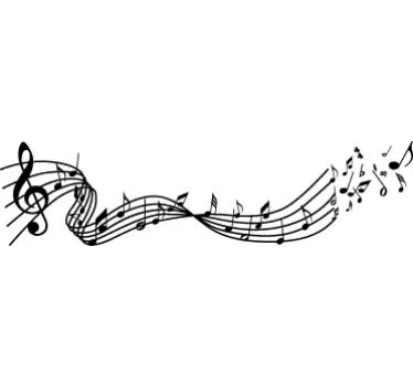 Flying musical notes music wall sticker - TenStickers