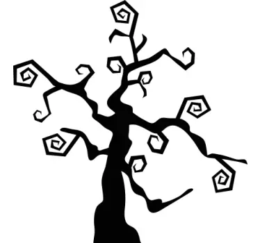Burtonian halloween tree wall sticker - TenStickers