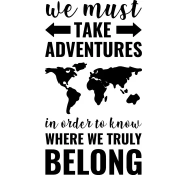 Adventures text vintage travel stickers - TenStickers