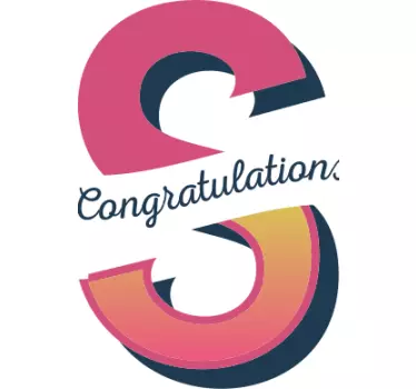 Congratulation Bottle Initial appliance decal - TenStickers
