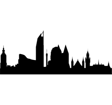 Monocolour skyline silhouette wall sticker - TenStickers