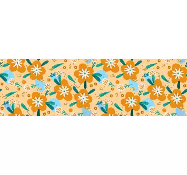 orange flowers decals for furniture - TenStickers