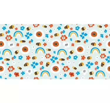 flowers and bees decals for furniture - TenStickers