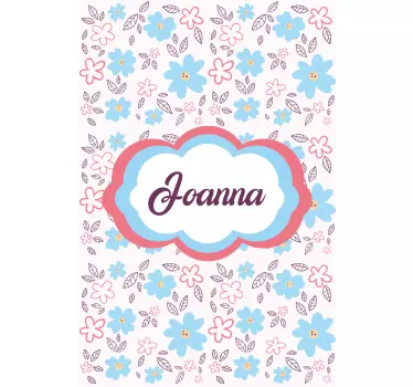 Custom Name Flowers window sticker for kids room - TenStickers