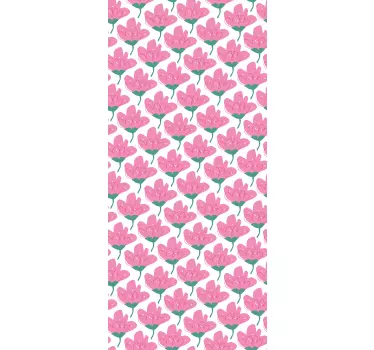 Pink flowers window decal - TenStickers
