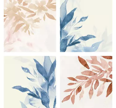 Floral watercolor pattern tile sticker - TenStickers