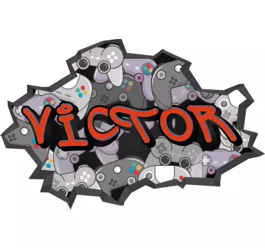 Graffiti console commands urban gaming wall sticker - TenStickers