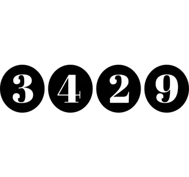 Numbers and dots custom address mailbox sticker - TenStickers