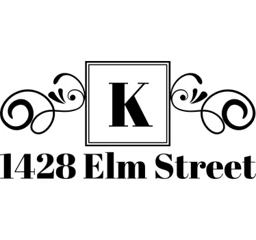 Ornamental  address custom mailbox sticker - TenStickers