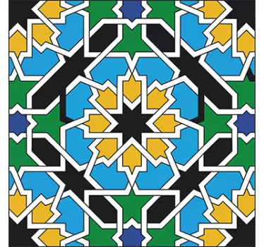 Flowered Pattern Tile Sticker - TenStickers