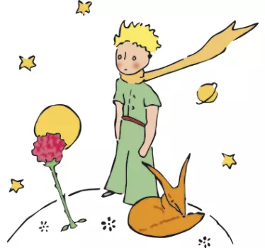 Little Prince and Rose Wall Sticker - TenStickers