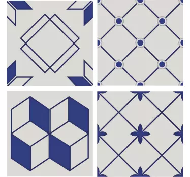 Geometric shapes kitchen tile sticker - TenStickers