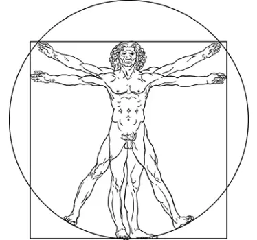Da Vinci Vitruvian Man Sticker - TenStickers