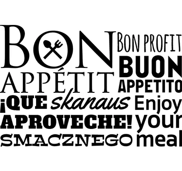 Bon Appetit Text Sticker - TenStickers