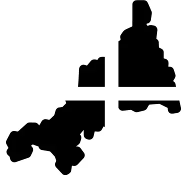 Cornwall map car window sticker - TenStickers
