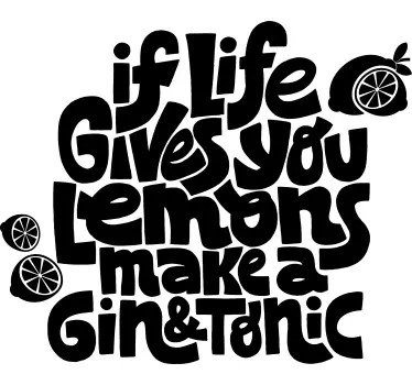 Gin Quote quote wall decal - TenStickers