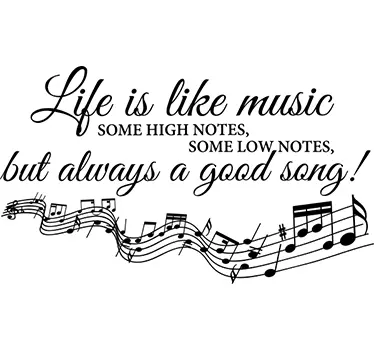Living room wall sticker Life is Like music - TenStickers