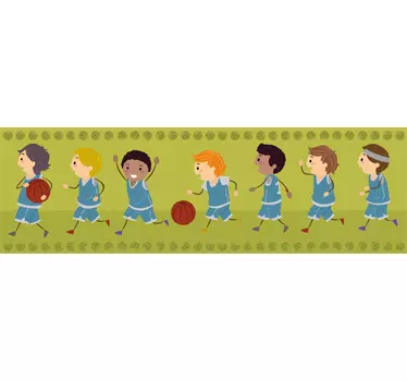 Boys Basketball Team Wall Border Decal - TenStickers
