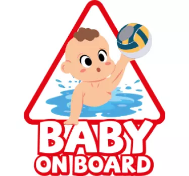 Waterpolo sport baby on board sticker - TenStickers