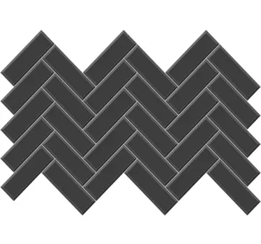 Black cement herringbone vinyl tile sticker - TenStickers