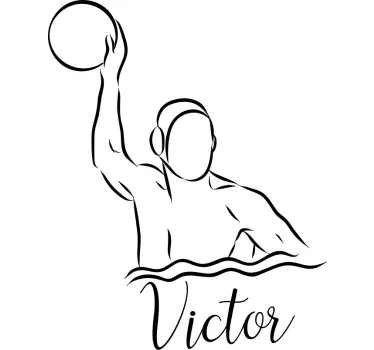 Waterpolo with name wall decal - TenStickers