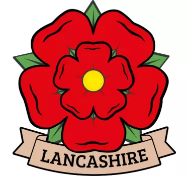 Lancashire red rose county car sticker - TenStickers