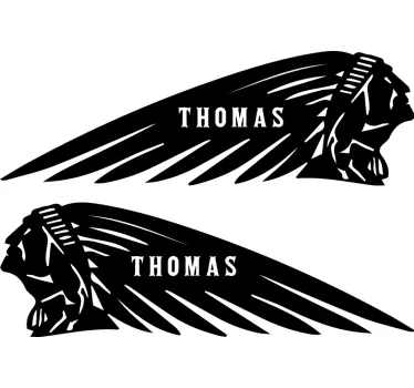 Customisable Native Indian Name motorcycle sticker - TenStickers