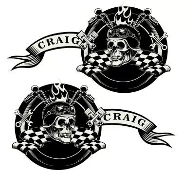 Customisable Racer motorcycle sticker - TenStickers