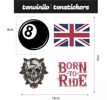 Motorbike Set motorcycle decal - TenStickers