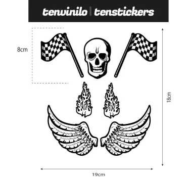 Grunge Set motorbike sticker - TenStickers
