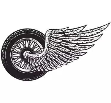 Winged Wheel motorbike sticker - TenStickers
