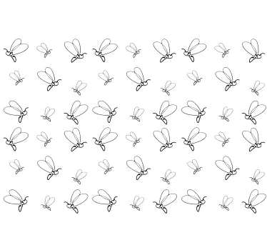 Lineart fireflies bug wall decal - TenStickers