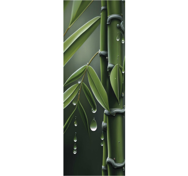 Bamboo Vinyl with Drops Fridge Sticker - TenStickers