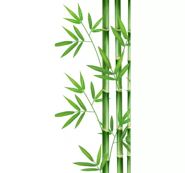 Bamboo plant door sticker - TenStickers