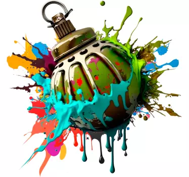 Paint splatter granade urban wall sticker - TenStickers