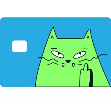 Peeping cat bank card sticker - TenStickers