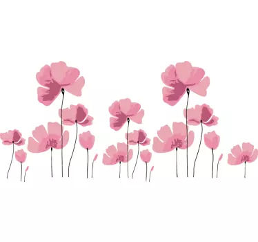 Poppies Flower Wall Sticker - TenStickers