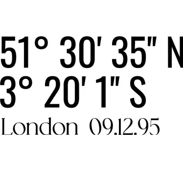 Custom Coordinates Wall Sticker - TenStickers