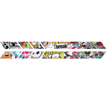 Cartoon Collage Scooter Sticker - TenStickers