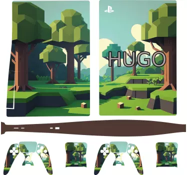 Cubes video game personalised ps5 sticker - TenStickers