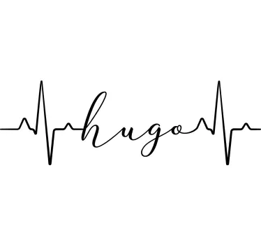 Personalised heartbeat and name sticker - TenStickers