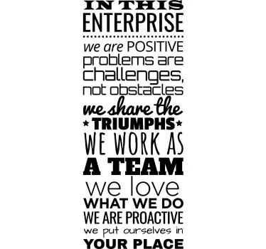 In this enterprise motivational quote sticker - TenStickers