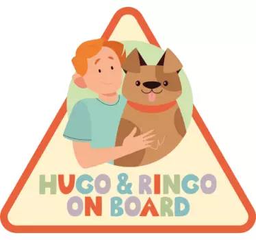 Dog and baby on board sticker - TenStickers