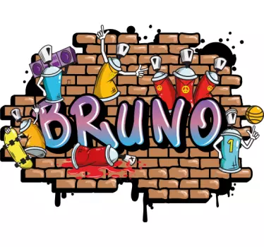Graffiti on a wall art sticker - TenStickers