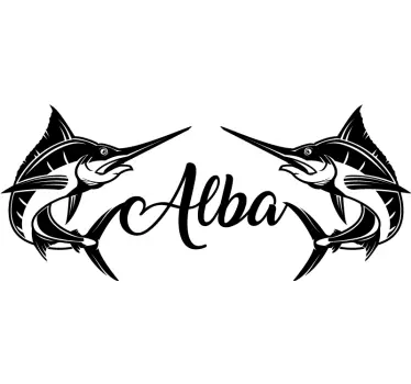 sword fish custom sticker - TenStickers