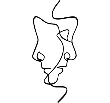 minimalist faces wall art sticker - TenStickers