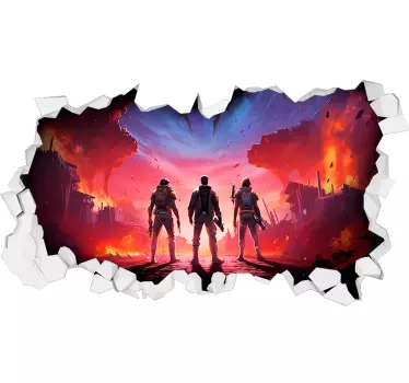 Video game battle scene 3D wall sticker - TenStickers