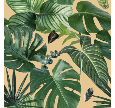 tropical plants pattern kitchen plant wall sticker - TenStickers