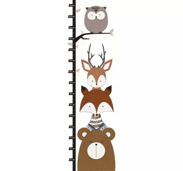 Woodland Height Chart Animal wall Sticker - TenStickers